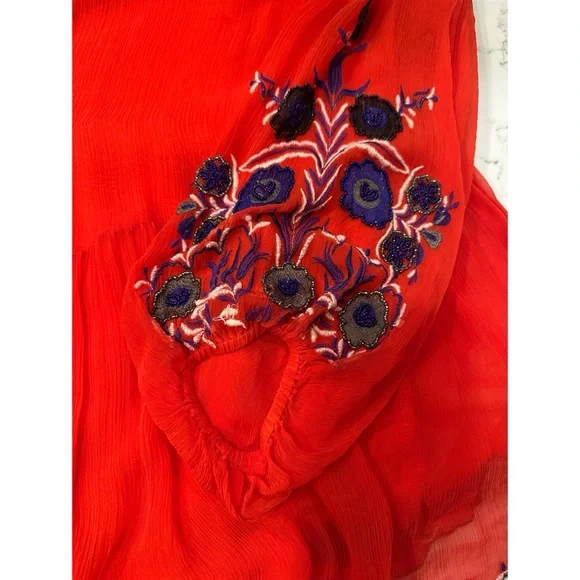 Free People Embroidered & Beaded Tunic Dress - Size Medium - Picture 7 of 14